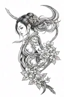nezuko vine thin long tattoo design idea