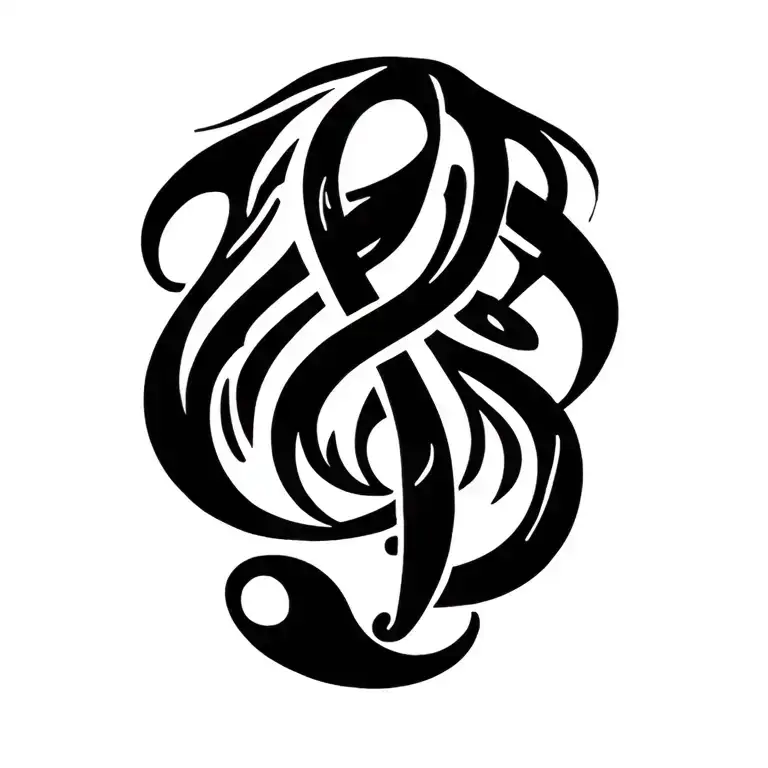 3 brothers bond music note intertwined tattoo design idea