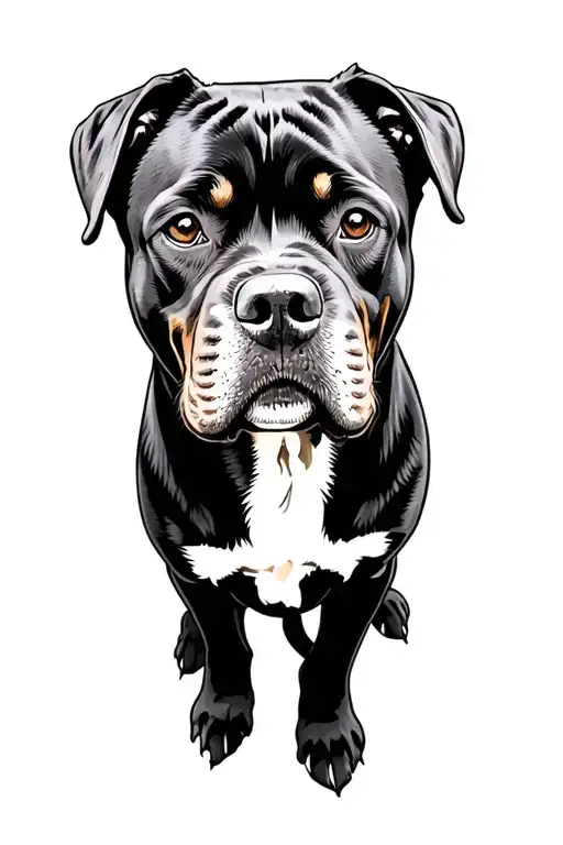 non scary Rottweiler dog tattoo design idea