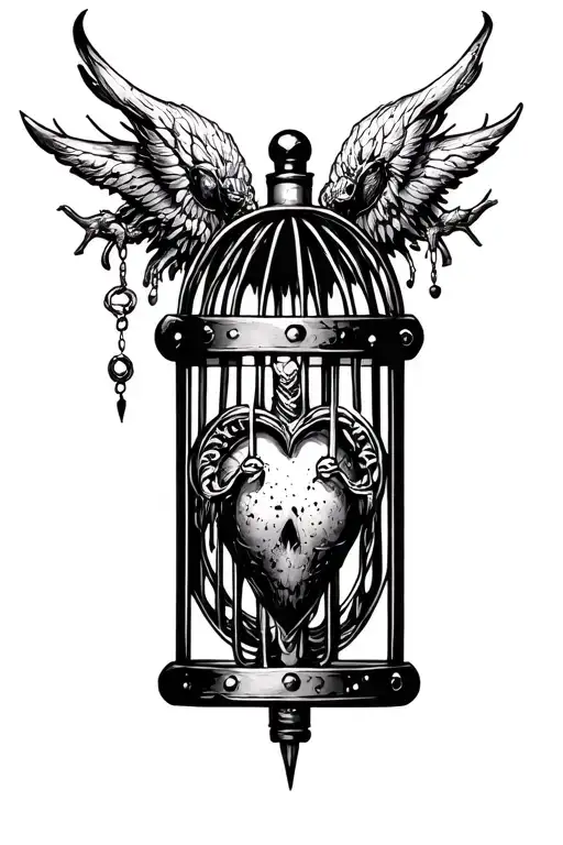 cuckold chastity cage tattoo design idea