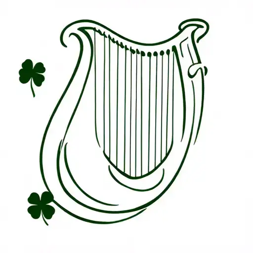 Guinness harp with four leaf clover tattoo design idea