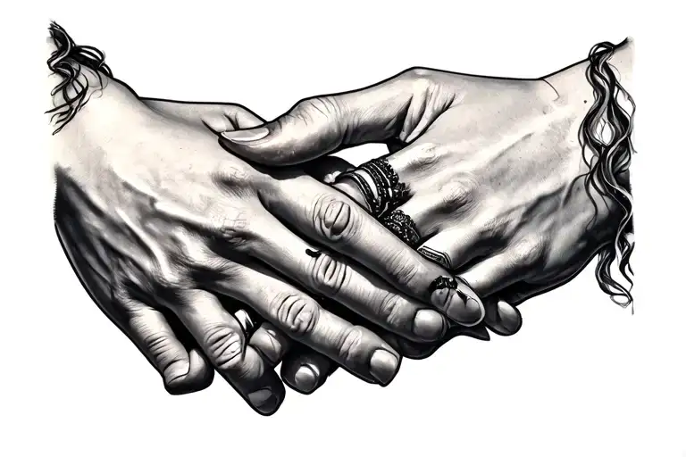 Lesbian hand choking each other tattoo design idea