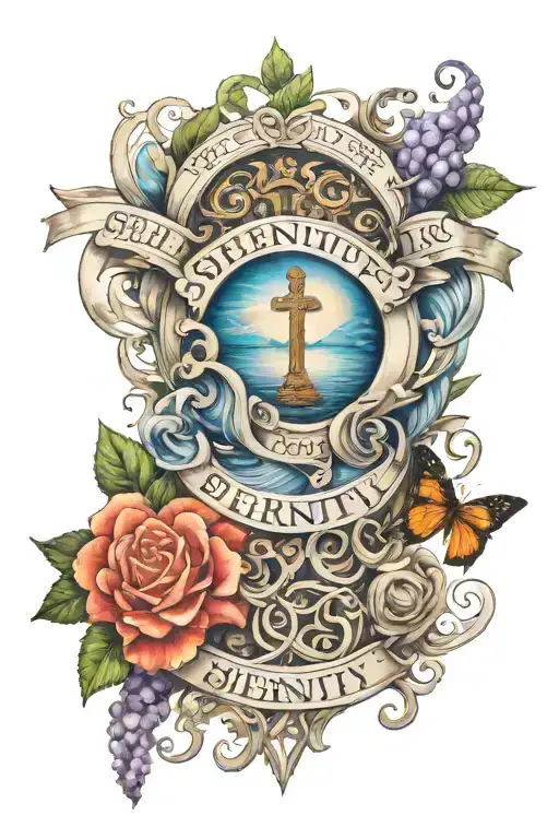 serenity prayer tattoo design idea