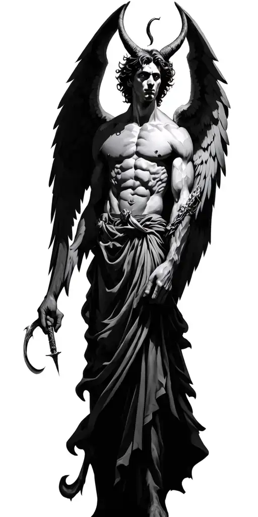 arch angel michael killing lucifer tattoo design idea