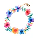 Realistic Colourful Floral bracelet tattoo tattoo design idea