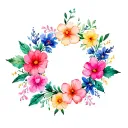 Realistic Colourful Floral bracelet tattoo tattoo design idea