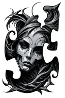 3 piece jigsaw puzzle piece tattoo design idea
