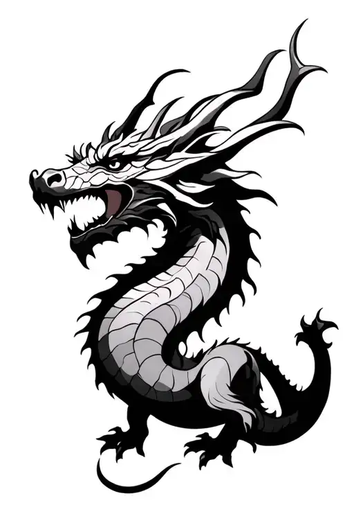 dragon and taurus zodiac sign tattoo design idea