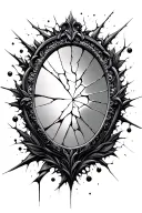 a broken mirror tattoo design idea