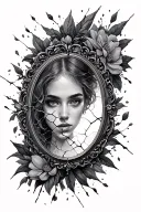 a broken mirror tattoo design idea