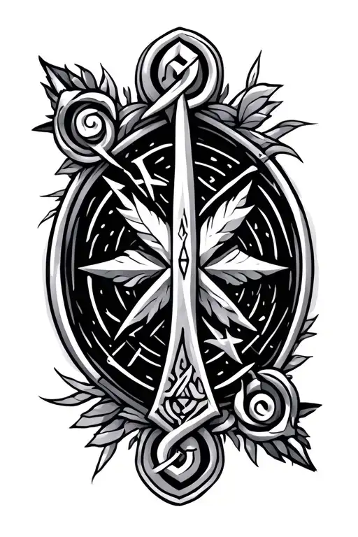 anglo saxon runes tattoo design idea