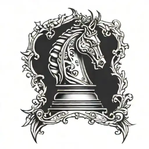 Knight chess piece tattoo design idea