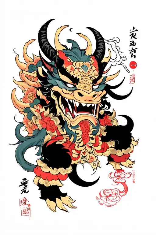 oni demon tattoo design idea