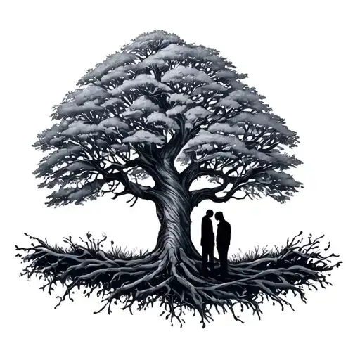 kimber and Colton in family tree growing tattoo design idea