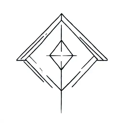 Geometric design with small finger oath in the middle tattoo design idea