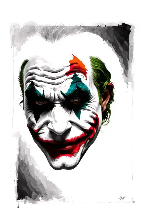 Joker face tattoo design idea