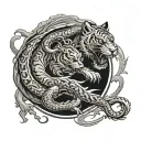 tiger and dragon yin yang symbol tattoo design idea
