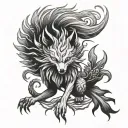 Nine Tailed Fox tattoo design idea