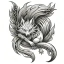 Nine Tailed Fox tattoo design idea