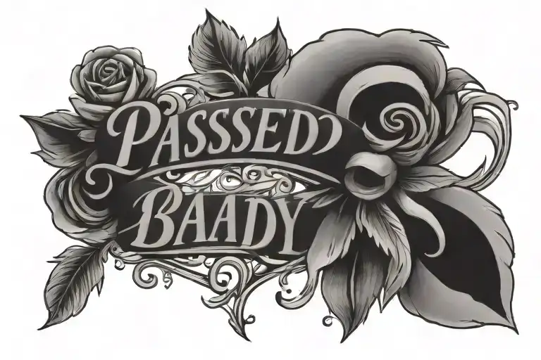 passed away dad name tattoo design idea