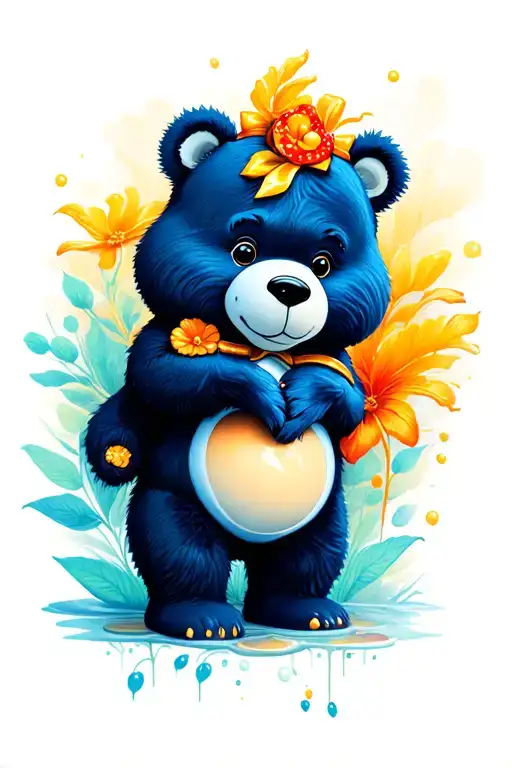 care bear and honey bear tattoo design idea
