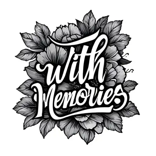 "with memories" text tattoo tattoo design idea