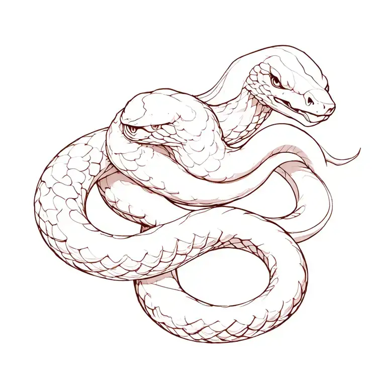 "Good poison" (Japanese characters with a soft snake) tattoo design idea