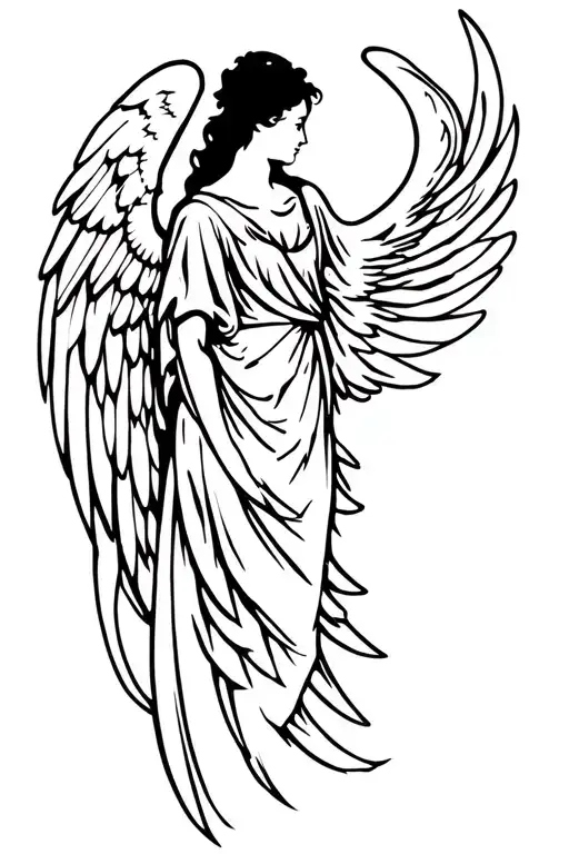 Angel tattoo design idea