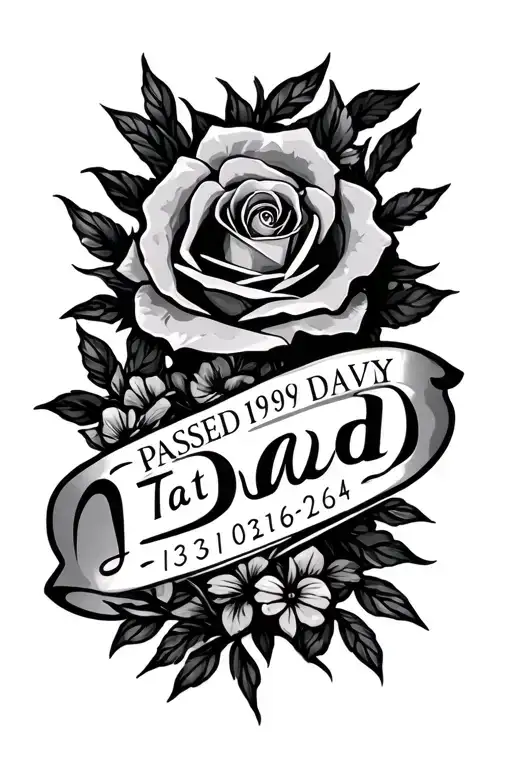 "03161969 - 03262024" Passed away dad date tattoo tattoo design idea