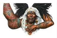 shango and obatala orisha upper arm tattoo design idea
