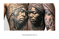 shango and obatala orisha upper arm tattoo design idea