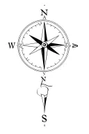 minimalist compass, time, propeller and aries zodiac sign combination tattoo design idea