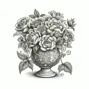 Flowers ouf mai August novembre jury mars in a vase tattoo design idea