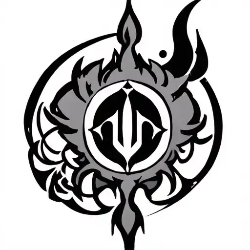 Protection symbols tattoo design idea