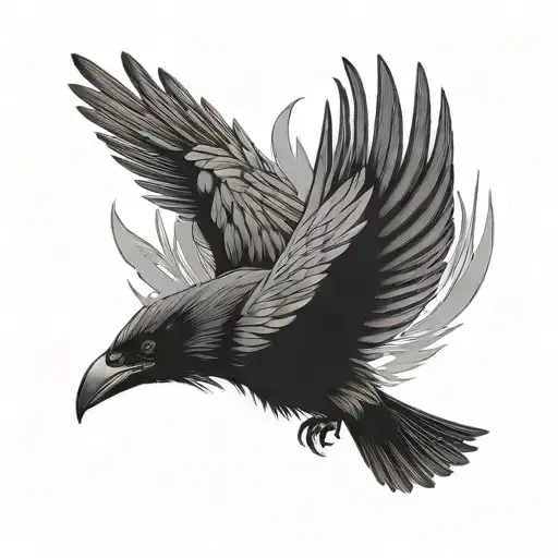 raven wings tattoo design idea
