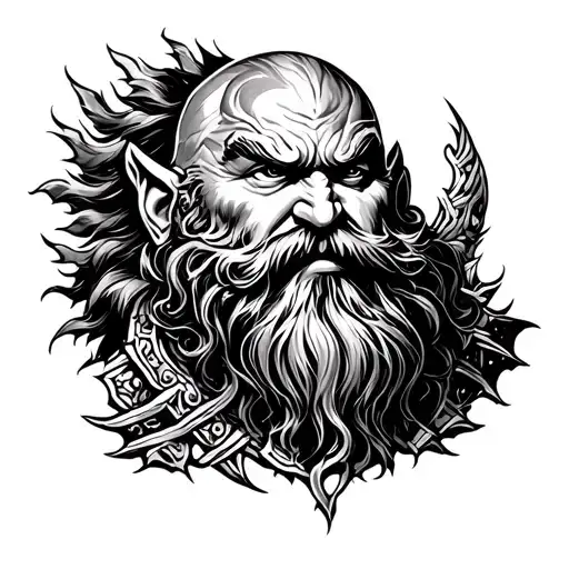 Dwarven tattoo design idea