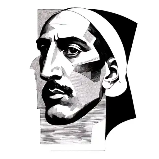 Pablo Picasso Simple Modern Color tattoo design idea