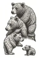 a baby bear and a mama bear tattoo design idea