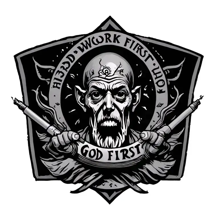 hard work god first tattoo design idea