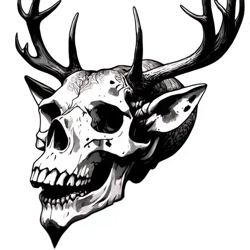 Buck from the glacial period looking at the skull tattoo design idea