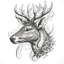 deer head tattoo design idea