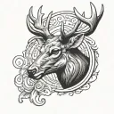 deer head tattoo design idea