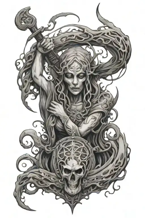 Charon river styx tattoo design idea