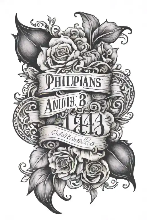 bible verse Philippians 4:13 tattoo design idea