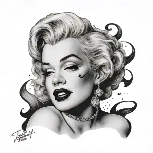 Marilyn Monroe mime face tattoo design idea