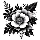 floral and geometric pattern inspired tattoo design idea