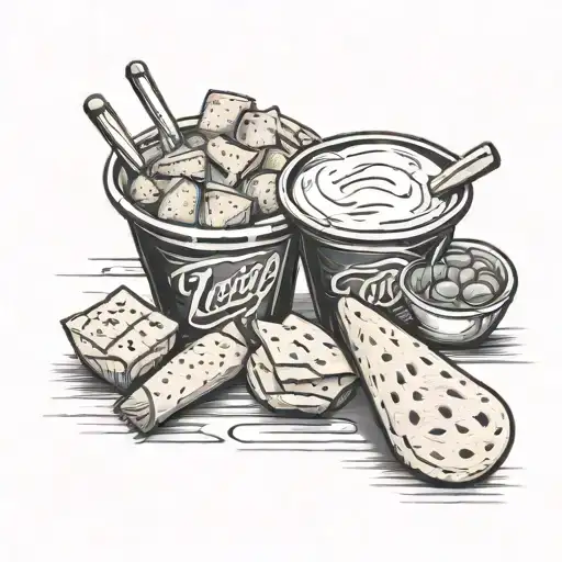 chips and dip tattoo design idea