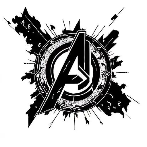 avengers logo and marauders map inspired tattoo tattoo design idea