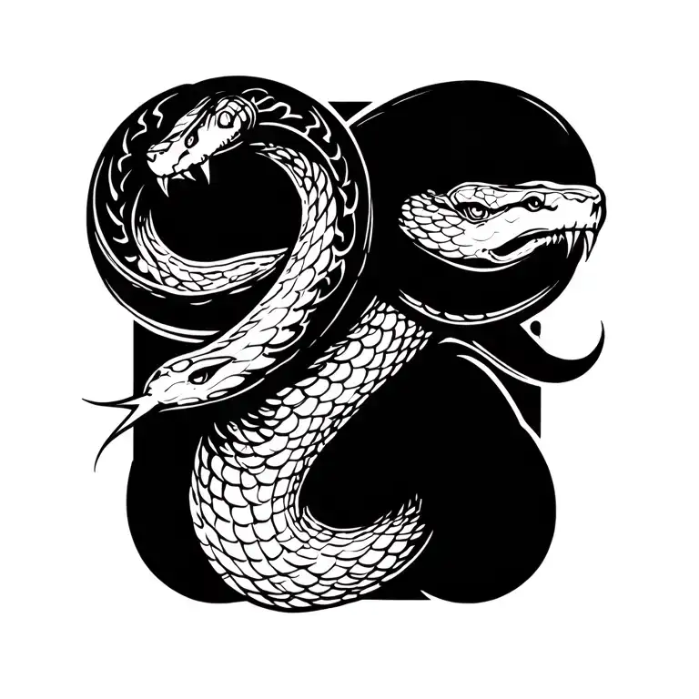 a logo of anime or manga or snake tattoo design idea
