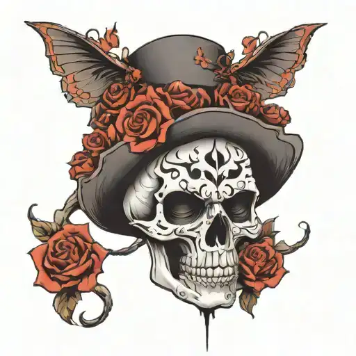 skull face tattoo design idea